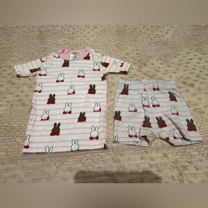 Hanna Andersson Miffy short sleeve pajama set Sz 3 (90)